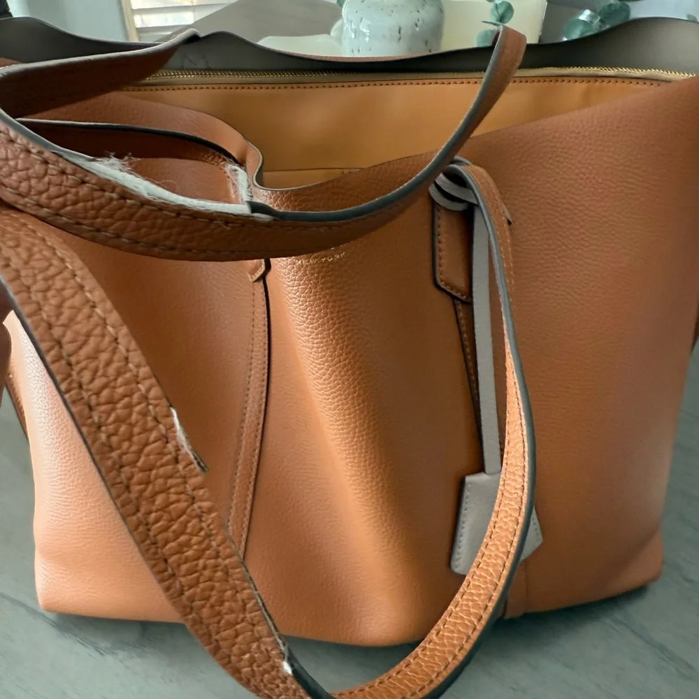 Tory Burch Brown Leather Tote with Gold Accent - Picture 10 of 12